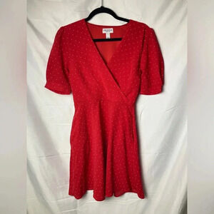 Arizona jean co white‎ poke dote red dress woman’s size small